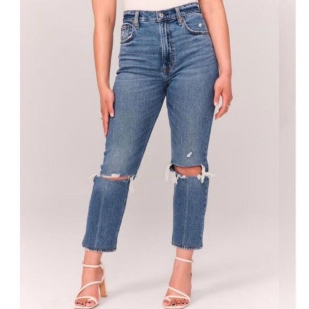 Abercrombie & Fitch Blue Cropped Jeans
